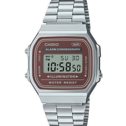 Casio Vintage Digital rustfrit stål armbånd Quartz A168WA-5A herreur