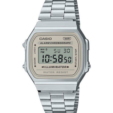 Casio Vintage Digital rustfrit stål armbånd Quartz A168WA-8 unisex ur