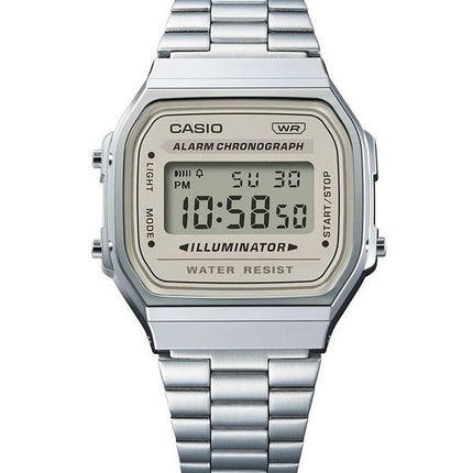 Casio Vintage Digital rustfrit stål armbånd Quartz A168WA-8 unisex ur