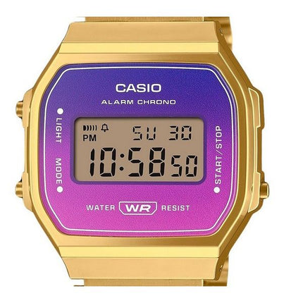 Casio Vintage Digital Gold Tone rustfrit stål armbånd Quartz A168WERG-2A unisex ur