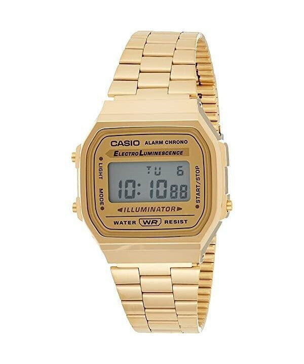 Casio Digital Alarm Chrono rustfrit stål A168WG-9WDF ur A168WG-9W Unisex ur