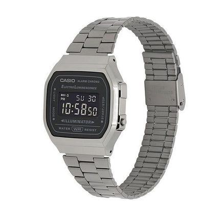 Casio Vintage Digital rustfrit stål armbånd Black Dial Quartz A168WGG-1B unisex ur