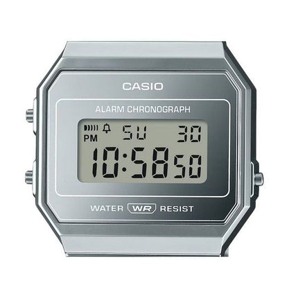 Casio Vintage Digital rustfrit stål Sølvskive Quartz A700WEV-7A unisex ur