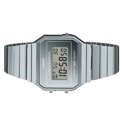 Casio Vintage Digital rustfrit stål Sølvskive Quartz A700WEV-7A unisex ur