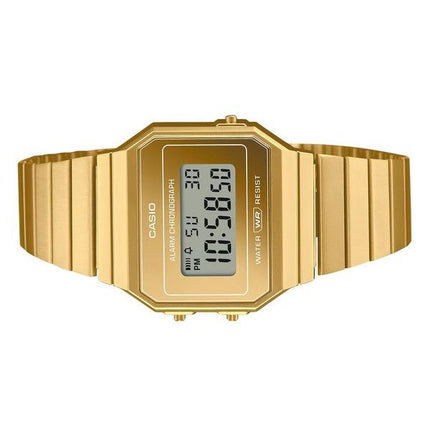 Casio Vintage digitalt guld rustfrit stål kvarts A700WEVG-9A unisex ur