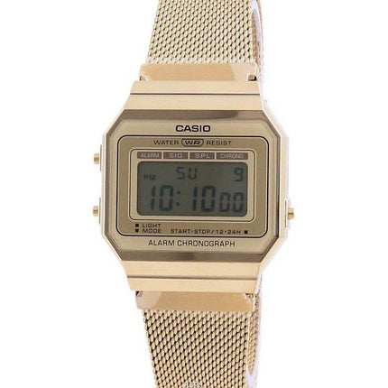 Casio Youth Vintage guldfarvet rustfrit stål Digital A700WMG-9A Unisex ur