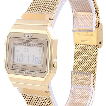 Casio Youth Vintage guldfarvet rustfrit stål Digital A700WMG-9A Unisex ur