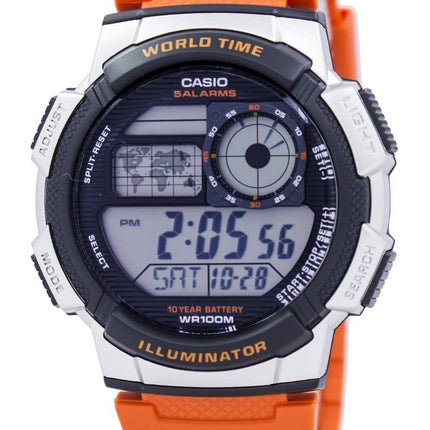 Casio ungdom serie Illuminator verden tid Alarm AE-1000W-4BV Herreur