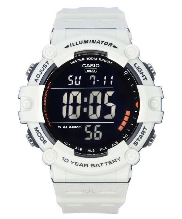 Casio Standard digital hvid harpiksrem Quartz AE-1500WH-8B2 100M herreur