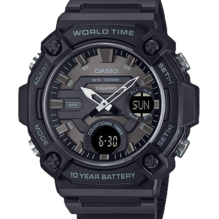 Casio Standard Analog Digital Resin Rem Grå Urskive Quartz AEQ-120W-1BV 100M herreur