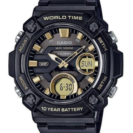 Casio Youth Analog Digital Resin Black Dial Quartz AEQ-120W-9AV AEQ120W-9 100M herreur