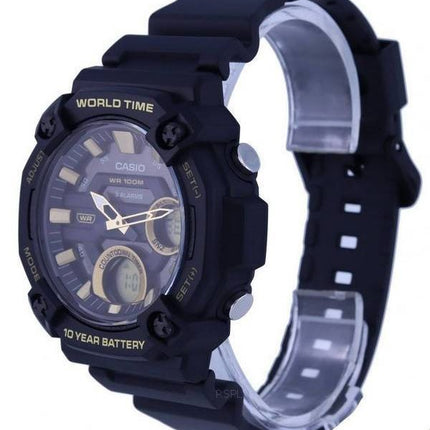 Casio Youth Analog Digital Resin Black Dial Quartz AEQ-120W-9AV AEQ120W-9 100M herreur