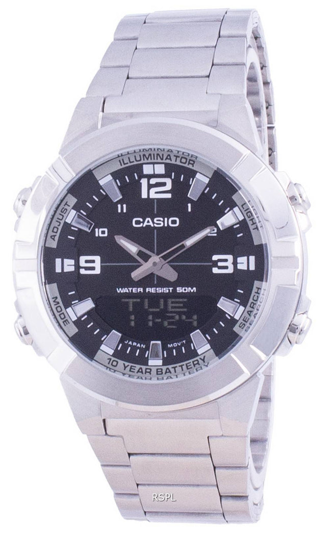 Casio Analog Digital World Time rustfrit stål AMW-870D-1A AMW870D-1 Herreur