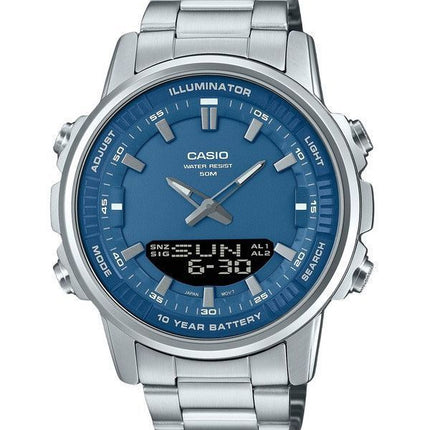 Casio analog digital kombination rustfrit stål blå skive kvarts AMW-880D-2A1V herreur