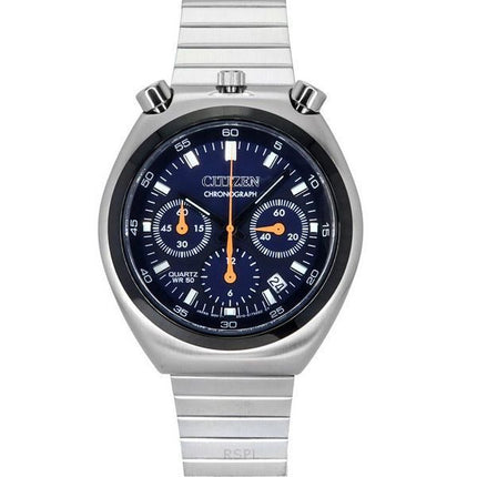 Citizen Bullhead Record Label Tsuno Chronograph rustfrit stål Navy Blue Dial Quartz AN3660-81L herreur