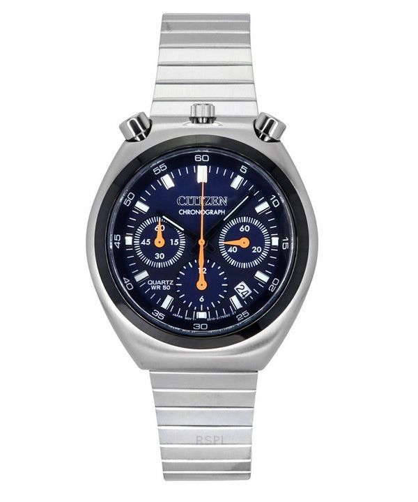 Citizen Bullhead Record Label Tsuno Chronograph rustfrit stål Navy Blue Dial Quartz AN3660-81L herreur