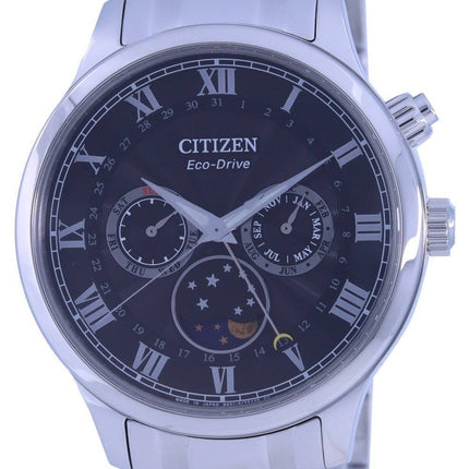 Citizen Moon Phase sort skive rustfrit stÃ¥l Eco-Drive AP1050-81E herreur