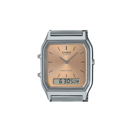 Casio Vintage Analog Digital Lys Kobber Urskive Dual Time Quartz AQ-230A-4AMQY Unisex Ur