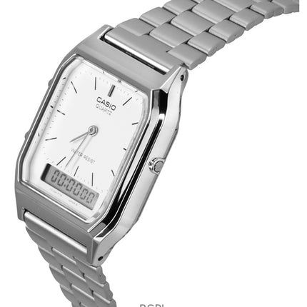 Casio Vintage dobbelt tid Alarm kvarts Analog Digital AQ-230A-7DMQ AQ230A-7DMQ Herreur