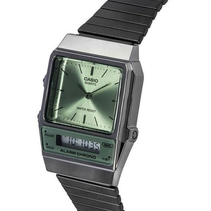 Casio Vintage Analog Digital rustfrit stål Grøn skive Quartz AQ-800ECGG-3A herreur