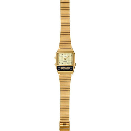 Casio Vintage Analog Digital Forgyldt Ionbelagt rustfrit stål Beige Urskive Quartz AQ-800EG-9A unisex ur