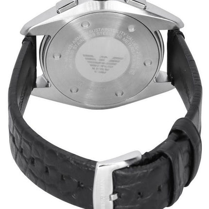 Emporio Armani Claudio Chronograph Sort læderrem Black Dial Quartz AR11542 Herreur