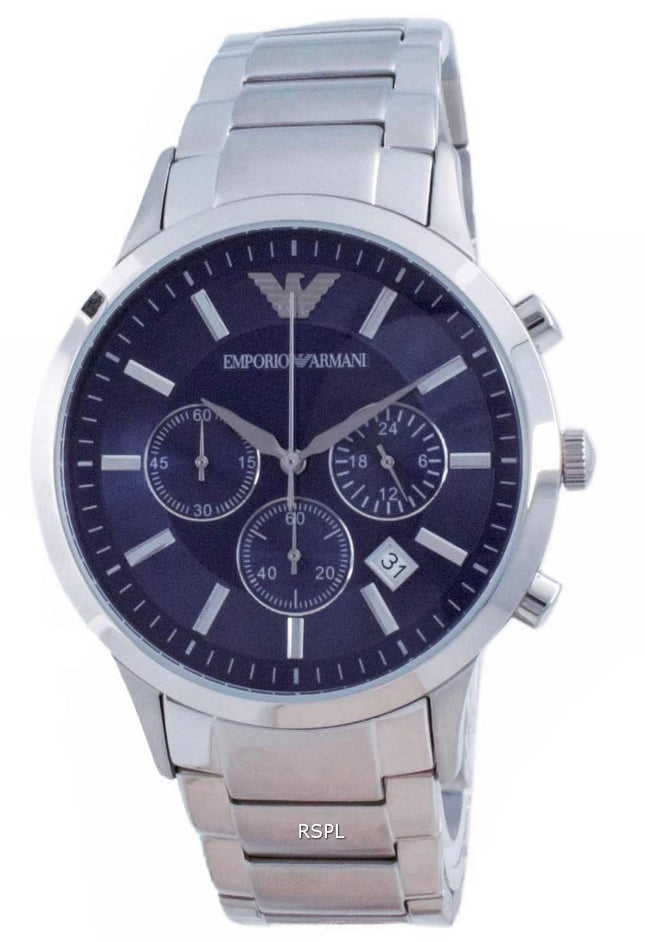 Emporio Armani Renato Classic Chronograph Blue Dial Quartz AR2448 Herreur