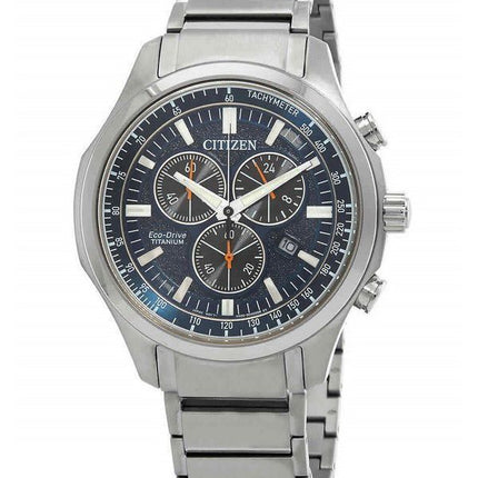 Citizen Eco-Drive Super Titanium Chronograph Blue Dial AT2530-85L 100M herreur