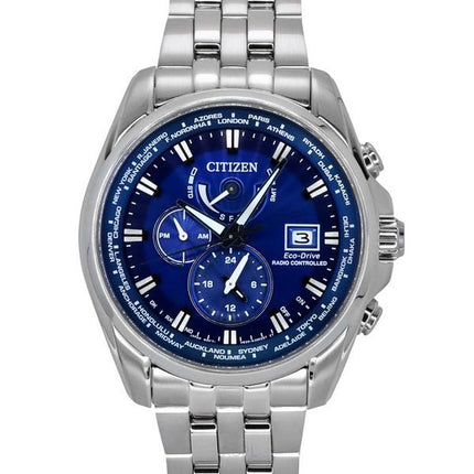 Citizen Eco-Drive Perpetual Calendar GMT Chronograph Rustfrit stål Blue Dial Diver&#39,s AT9120-89L 200M herreur