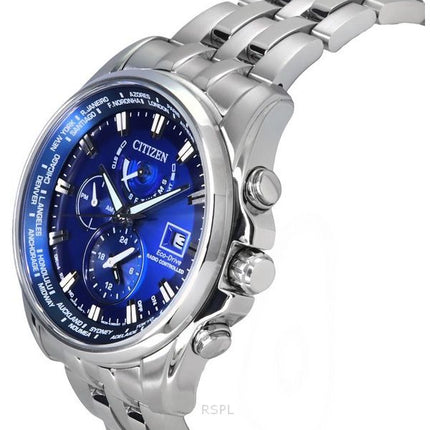 Citizen Eco-Drive Perpetual Calendar GMT Chronograph Rustfrit stål Blue Dial Diver&#39,s AT9120-89L 200M herreur