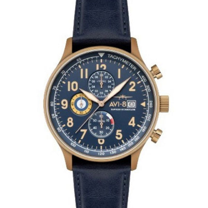 AVI-8 Hawker Hurricane Classic Chronograph Regent blå læderrem Blue Dial Quartz AV-4011-0Q herreur