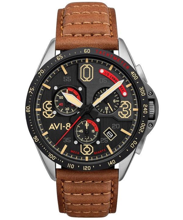 AVI-8 P-51 Mustang Blakeslee Chronograph Bronze Oak Quartz AV-4077-02 Herreur