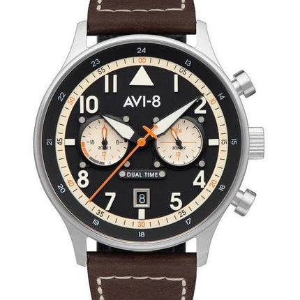 AVI-8 Hawker Hurricane Carey Dual Time Manston Black Dial Quartz AV-4088-01 herreur