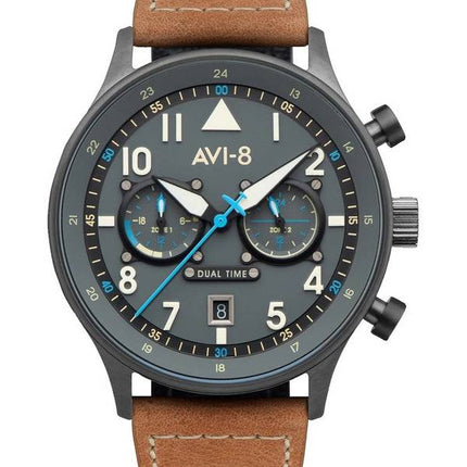 AVI-8 Hawker Hurricane Carey Dual Time Orissa Grey Dial Quartz AV-4088-04 herreur