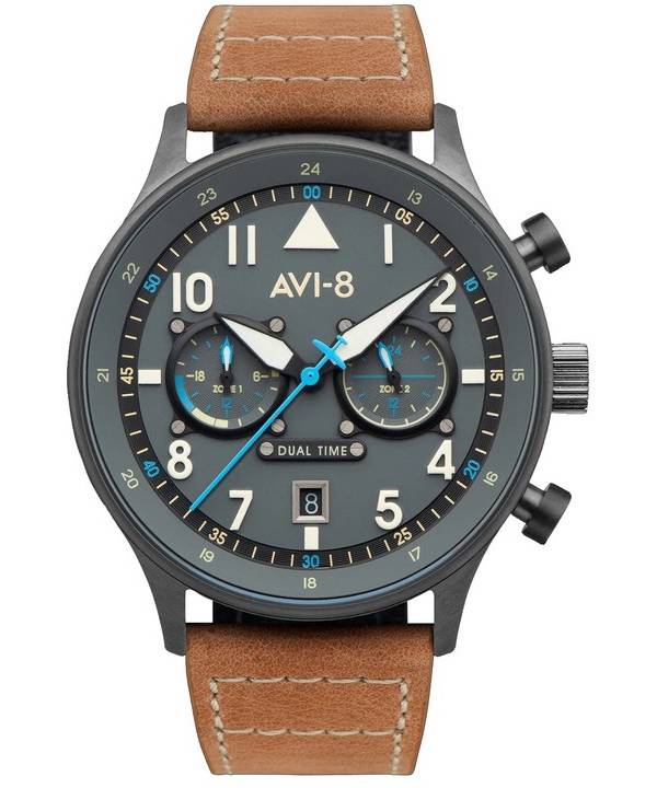 AVI-8 Hawker Hurricane Carey Dual Time Orissa Grey Dial Quartz AV-4088-04 herreur