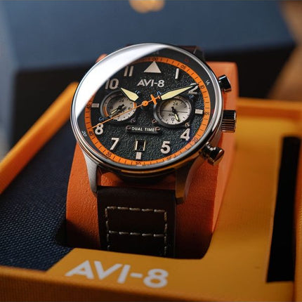 AVI-8 Hawker Hurricane Carey Dual Time Imperial War Museums Edition Black Dial Quartz AV-4088-07 herreur