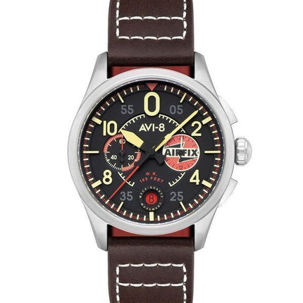 AVI-8 Spitfire Lock Chronograph Airfix Edition Raven Black Dial Quartz AV-4089-09 herreur