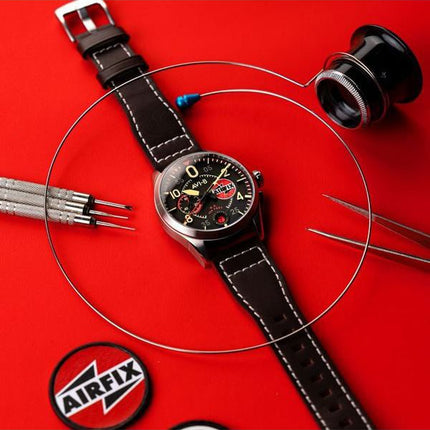 AVI-8 Spitfire Lock Chronograph Airfix Edition Raven Black Dial Quartz AV-4089-09 herreur