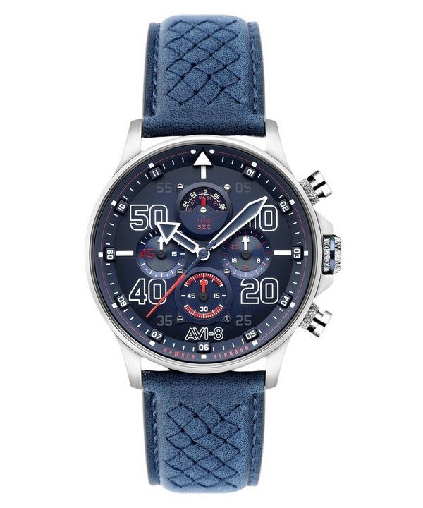 AVI-8 Hawker Typhoon Rb396 Sheila Chronograph Limited Edition Volkel Blue Dial Quartz AV-4093-07 herreur