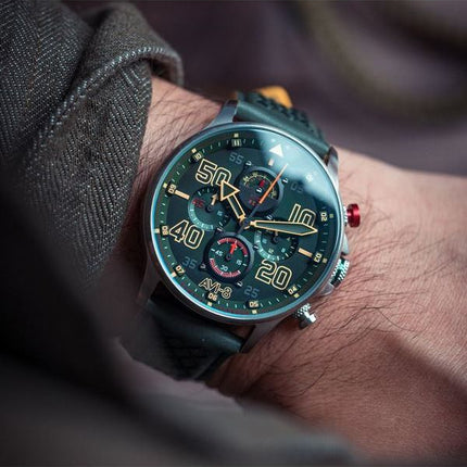 AVI-8 Hawker Typhoon Rb396 Sheila Chronograph Limited Edition Goch Green Dial Quartz AV-4093-08 herreur