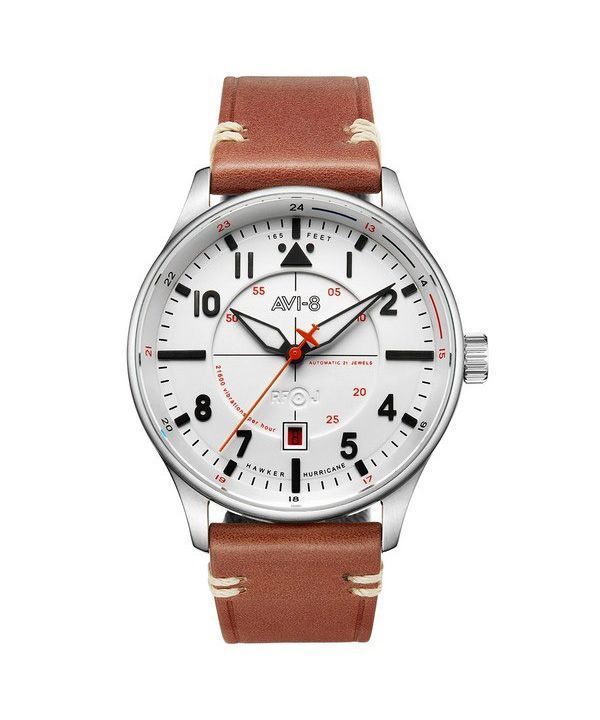 AVI-8 Hawker Hurricane Kent Newton White Dial Automatisk AV-4094-01 herreur