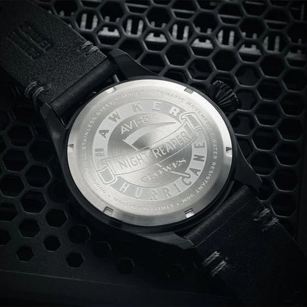 AVI-8 Hawker Hurricane Clowes Automatic Night Reaper Limited Edition Night Shadow Black Dial AV-4097-05 herreur