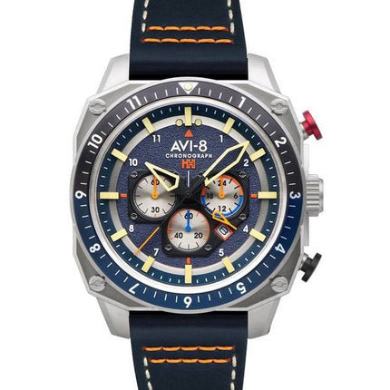 AVI-8 Hawker Hunter Atlas Dual Time Chronograph Pavillion Blue Quartz AV-4100-02 herreur