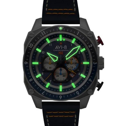 AVI-8 Hawker Hunter Atlas Dual Time Chronograph Pavillion Blue Quartz AV-4100-02 herreur