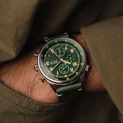 AVI-8 Flyboy Royal British Legion Tri-Service Chronograph Limited Edition Marlborough Lines Green Dial Quartz AV-4102-RBL-03 Mæn