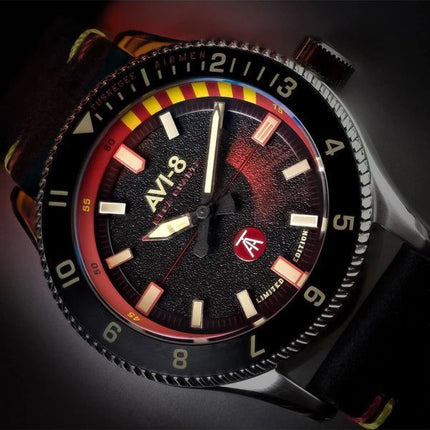 AVI-8 Flyboy Tuskegee Airmen Limited Edition Licata Black Dial Quartz AV-4103-01 herreur med ekstra rem