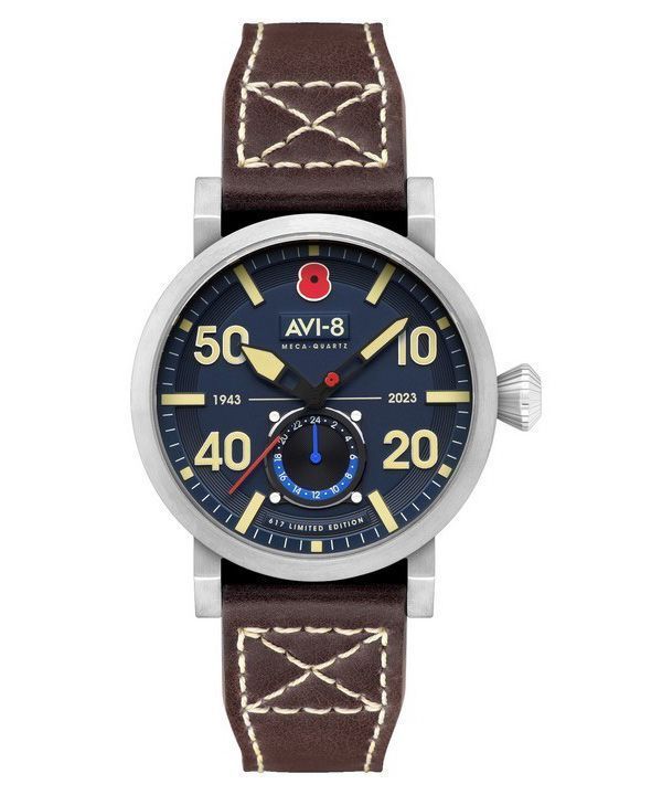 AVI-8 Dambuster 80-års jubilæum Royal British Legion Meca-Quartz Limited Edition Navy Blue AV-4108-RBL-02 Herreur