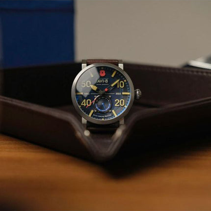 AVI-8 Dambuster 80-års jubilæum Royal British Legion Meca-Quartz Limited Edition Navy Blue AV-4108-RBL-02 Herreur