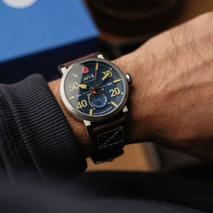 AVI-8 Dambuster 80-års jubilæum Royal British Legion Meca-Quartz Limited Edition Navy Blue AV-4108-RBL-02 Herreur