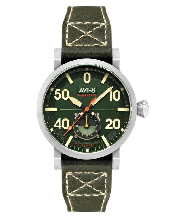 AVI-8 Dambuster Chadwick Meca-Quartz Forest Green Læderrem Grøn Urskive AV-4113-02 Herreur